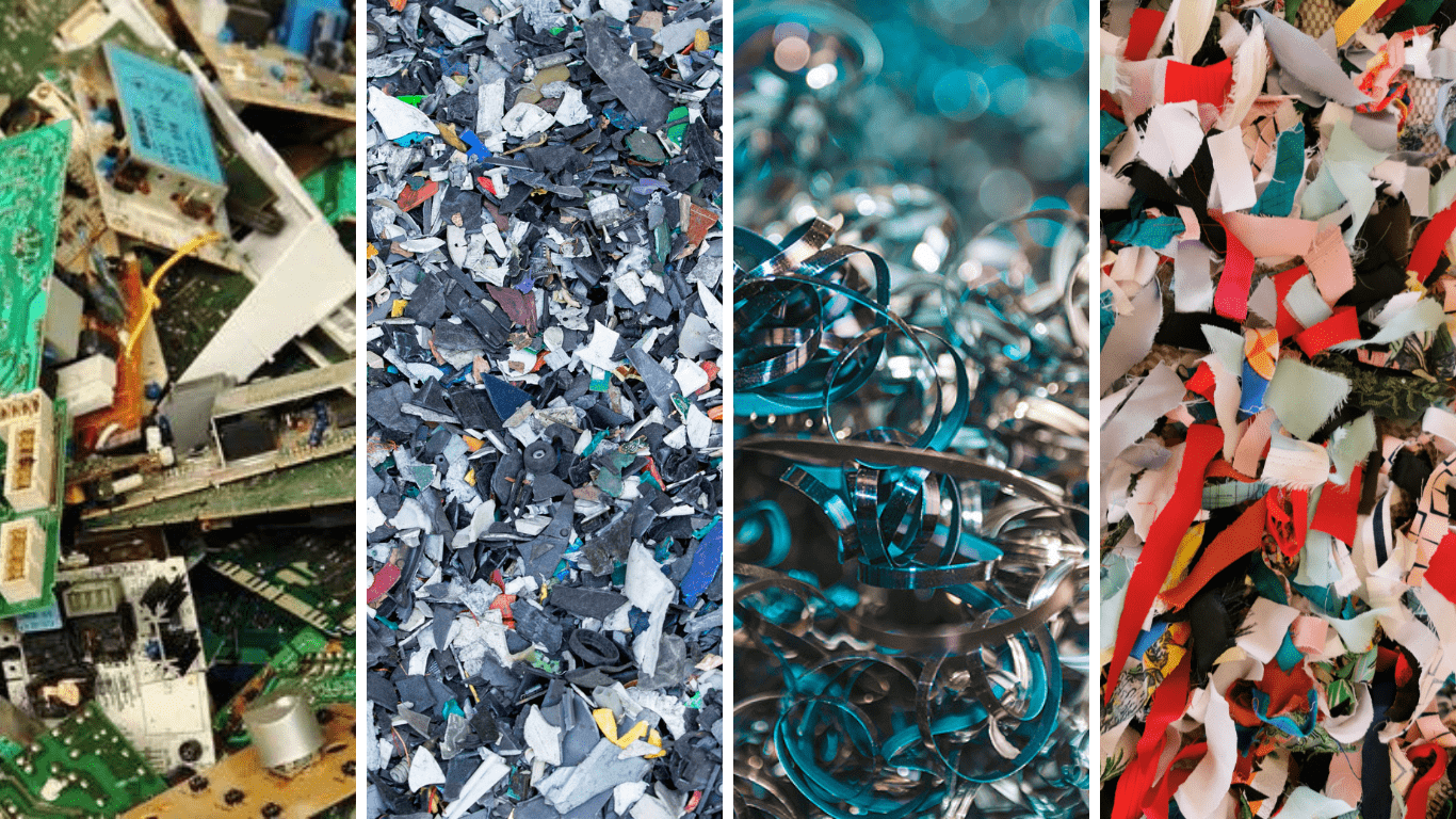 metal shavings textiles and plastics